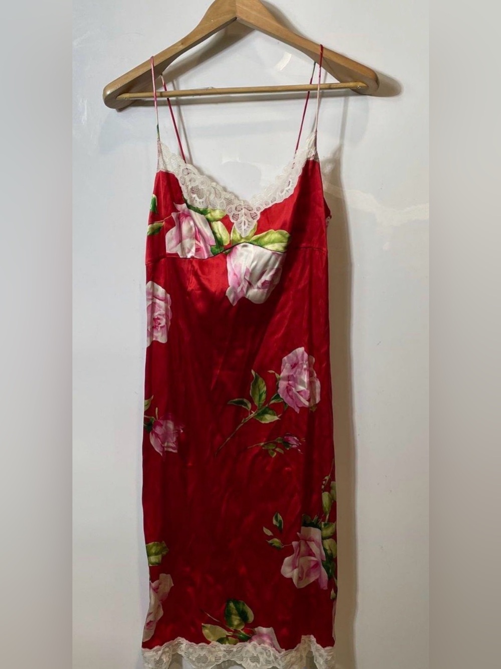 Rare Y2K Dolce & Gabbana Red Floral Silk Dress